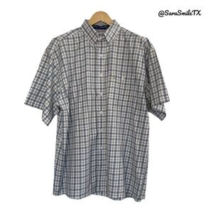 WRANGLER GEORGE STRAIT COWBOY COLLECTION Plaid Short Sleeve Button Down Shirt